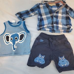 Short, shirt and tank top